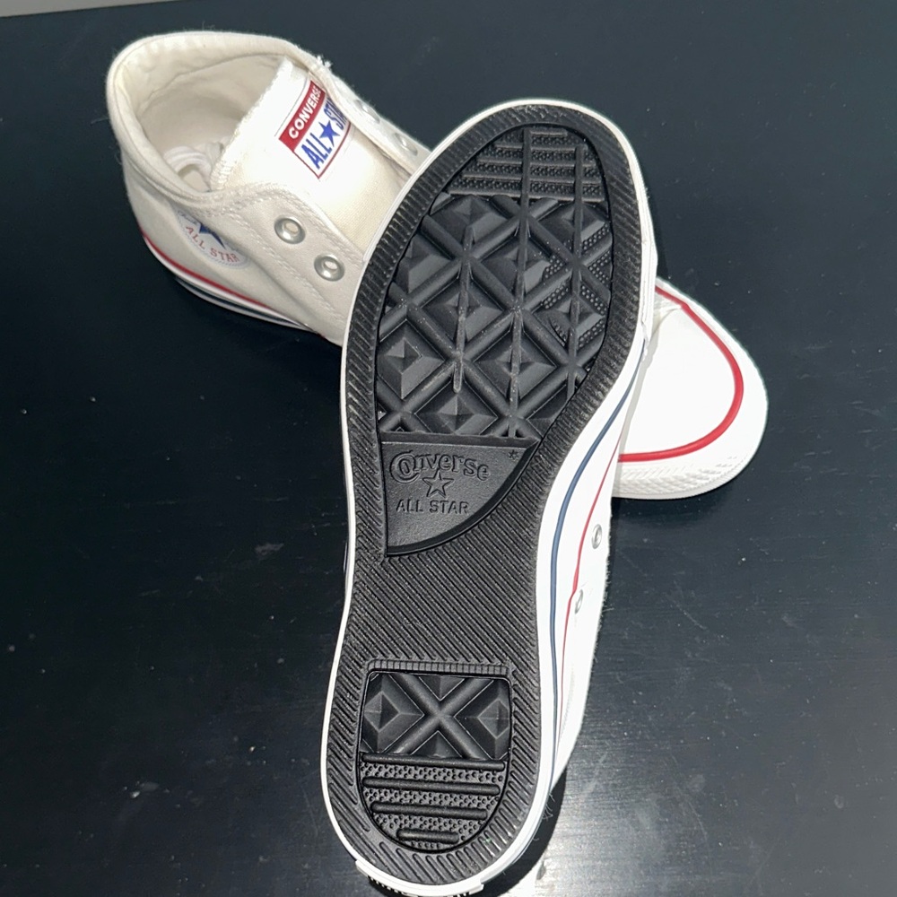 Converse White and Red High-Top Sneakers - Picture 3 of 5